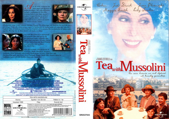 TEA WITH MUSSOLINI (vhs-omslag)